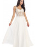 Chiffon Lace Beads Sexy Long Prom Dress